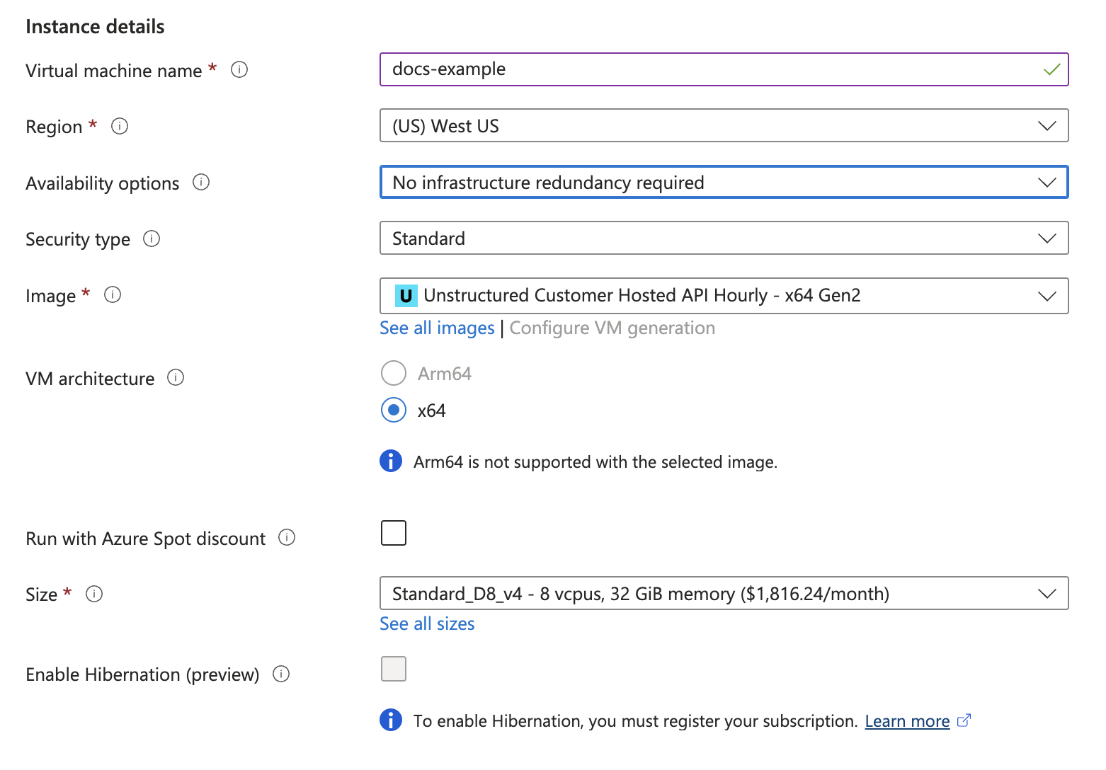 instance details