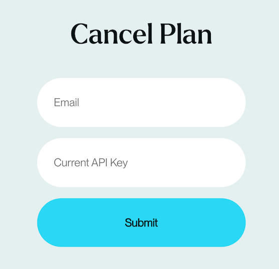 Cancel Plan